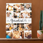 Grandma We Love you Hearts Modern Photo Collage Canvas Print<br><div class="desc">We love you Grandma! Cute,  modern custom family photo collage canvas print to show your mother how much she's loved. We adore this hand lettered script design with heart flourishes,  making this a heartfelt keepsake gift. Personalize with 12 favourite pictures along with your personal message and names.</div>