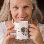 Grandma We Love You Personalized Photos Hearts Coffee Mug<br><div class="desc">Celebrate grandma with this custom photo design. You can add two photos of the grandchildren into heart-shaped frames, personalize the expression to "I Love You" or "We Love You, " and personalize whether she is addressed as grandma, nana, abuela, etc. You can also add her grandchildren's names and the year....</div>