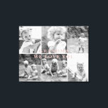 Grandma We Love You Six Photo Collage  Canvas Print<br><div class="desc">Grandma We Love You Six Photo Canvas.  Grandma can be changed to any endearment.  Black and white filter applied to photos.  Dusty Rose typography.</div>