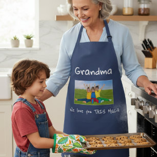 Grandma We Love You This Much Photo Christmas Gift Apron
