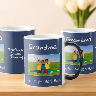 Grandma We Love You This Much Photo Christmas Gift Magic Mug