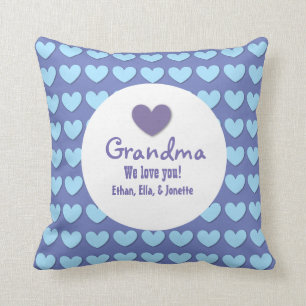 GRANDMA We Love You with Hearts and Lace C07 Throw Pillow