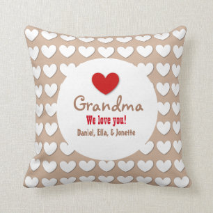 GRANDMA We Love You with Hearts C07A Throw Pillow