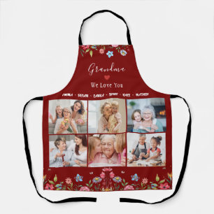 GRANDMA WE LOVE YOU Your Name Photo Collage Aprons