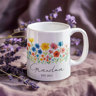 Grandma Wildflower Mug   Custom Est. Year - 