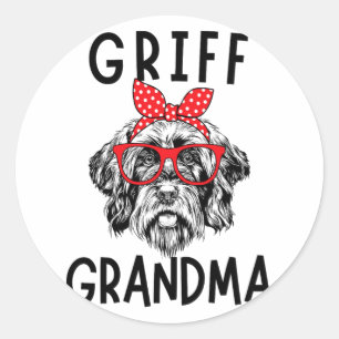 Grandma Wirehaired Pointing Griffon Nana Mother's Classic Round Sticker
