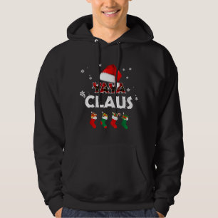 Grandma Yaya Claus Santa Hat Funny Christmas Pajam Hoodie