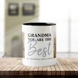 Grandma You are the Best Modern Photo Collage Two-Tone Coffee Mug<br><div class="desc">Grandma you are the Best! Modern photo collage with space for 2 family pictures surrounding trendy script typography with your personalized names make for a unique keepsake gift!</div>