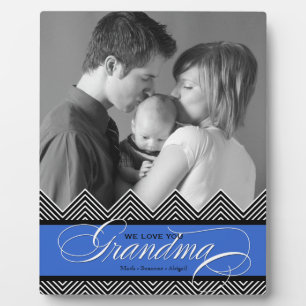 Grandma Zig Zag Chevron Modern Personalized Photo Plaque