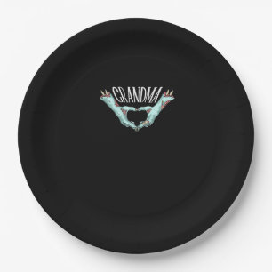 Grandma Zombie Hand Heart Halloween Costume Family Paper Plate