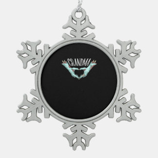 Grandma Zombie Hand Heart Halloween Costume Family Snowflake Pewter Christmas Ornament