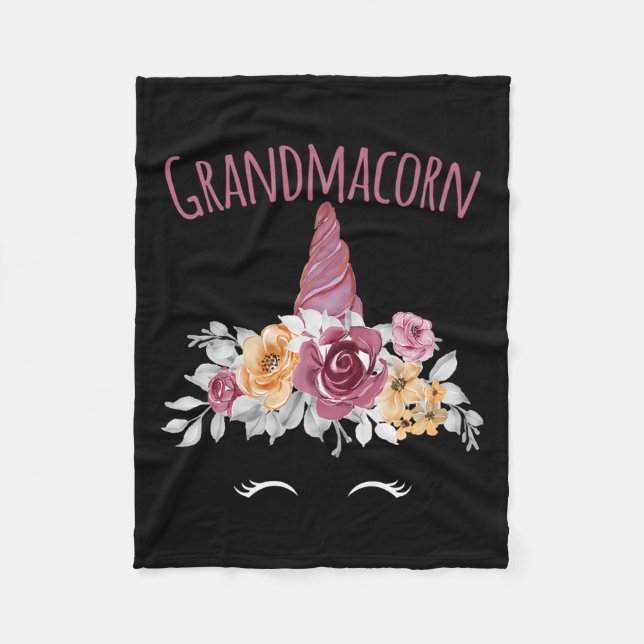 Grandmacorn Unicorn Grandma Premium  Fleece Blanket (Front)