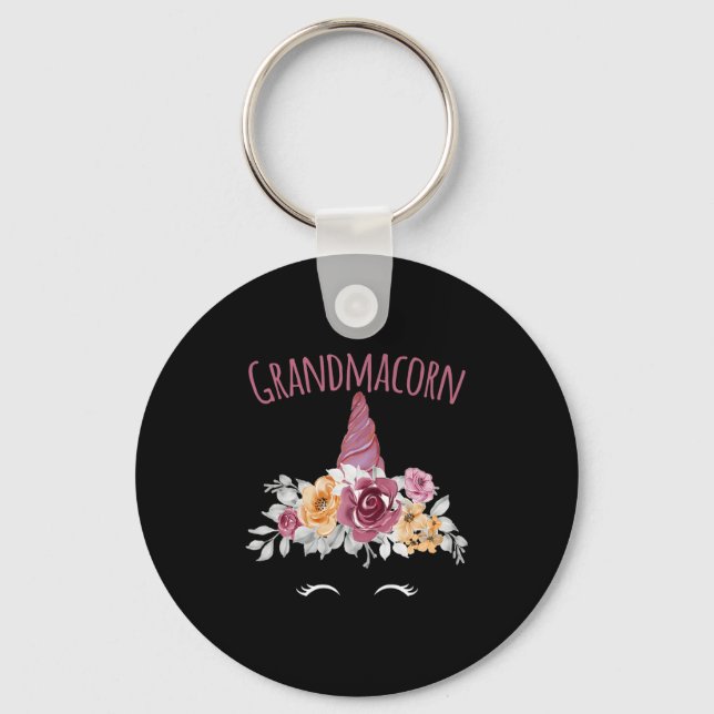 Grandmacorn Unicorn Grandma Premium  Keychain (Front)