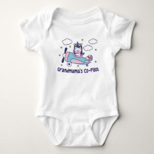 Grandmama's Co-Pilot - Unicorn Airplane Baby Bodysuit