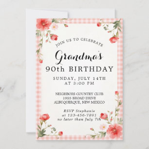 Grandma's 90th Birthday Card Invitation
