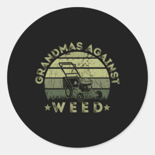 Grandmas Against Weed Lawn Mowing Classic Round Sticker