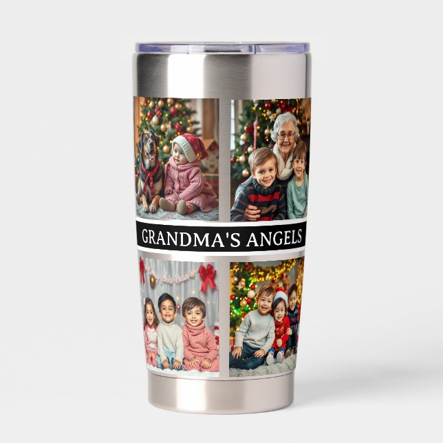 Grandma's Angels | 8 Photo Template Insulated Tumbler (Front)