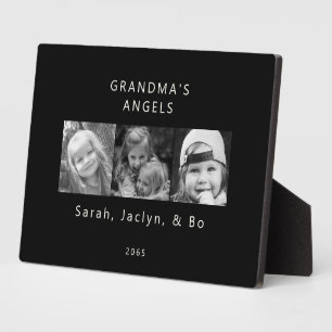 Grandma's Angels B/W Multi-Photo Black Plaque