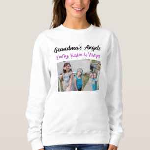Grandma's Angels Personalized Photo and Names Sweatshirt