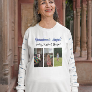 Grandma's Angels Personalized Photo and Names T-Shirt