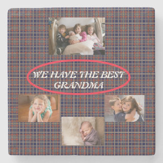 Grandma's Are Like Cookies Plain White Font Photos Stone Coaster