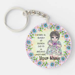 Grandmas Baby Girl Keychain