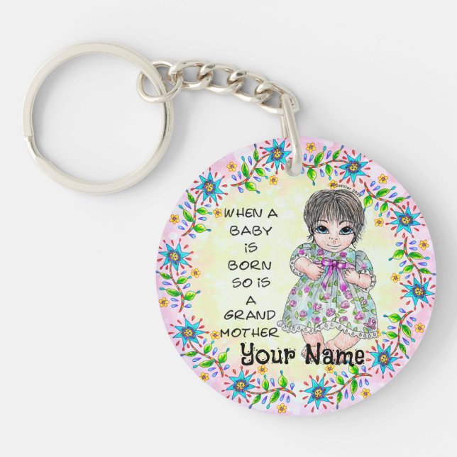 Grandmas Baby Girl   Keychain (Front)