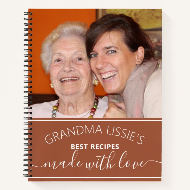Grandma's Best Recipes Terracotta Photo Cookbook   Notebook (Front)