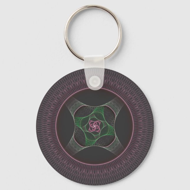 Grandma's Cabbage Rose Doily Keychain (Front)