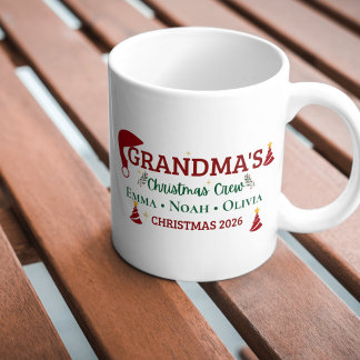 Grandma's Christmas Crew Personalized Mug