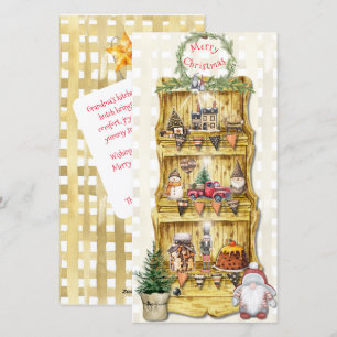 Grandma's Christmas Farmhouse Kitchen Hutch Card