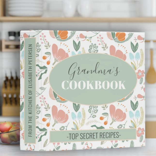 Grandmas cookbook floral retro pattern recipes binder (Creator Uploaded)