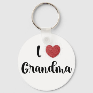 Grandma's Day I Love Grandma Heart Explosion Gift Keychain