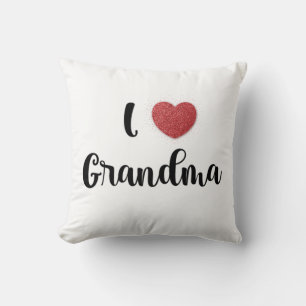 Grandma's Day I Love Grandma Heart Explosion Gift  Throw Pillow