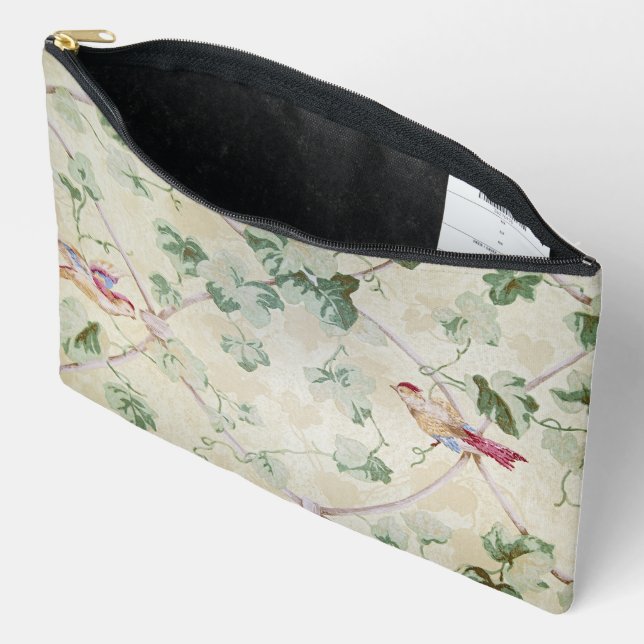 Grandma's Faded Old Wallpaper Accessory Pouch (Open)