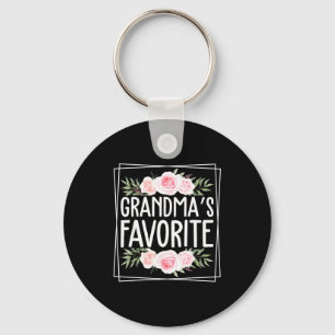 Grandma's Favorite Grandparent Granhild Humor Flor Keychain