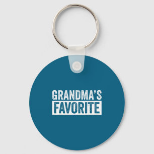 Grandmas Favorite Grandson Funny Granhild Granddau Keychain