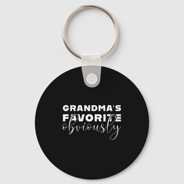 Grandma's Favorite T, Grandson Or Granddaughter  Keychain (Front)