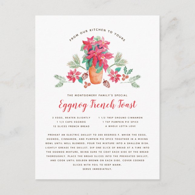Grandma's Favourite Christmas Recipe Holiday Postcard (Front)