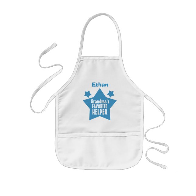GRANDMA'S Favourite Helper with Name with STARS V0 Kids Apron (Front)
