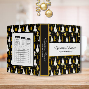 Grandmas Favourite Recipe Cookbook Black Gold Xmas Binder