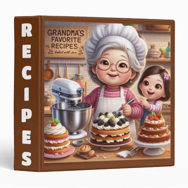 Grandma's Favourite Recipes 3 Ring Binder (Front/Spine)