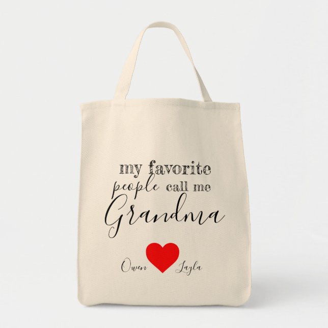 Grandma's favourite Tote (personalized with names) Bag (Front)