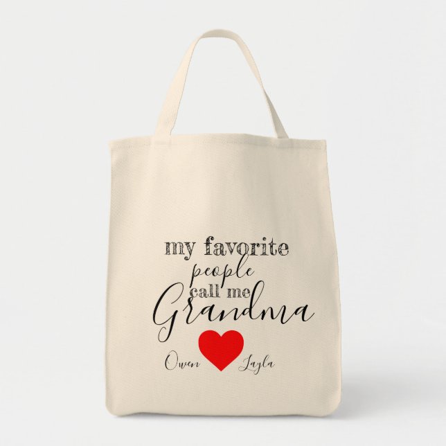 Grandma's favourite Tote (personalized with names) Bag (Front)
