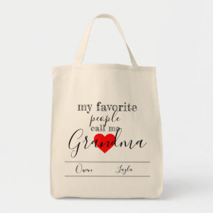 Grandma's favourite Tote (personalized with names) Bag