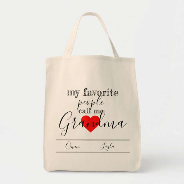 Grandma's favourite Tote (personalized with names) Bag (Front)