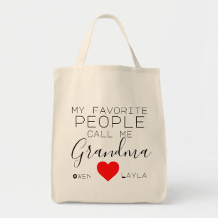 Grandma's favourite Tote (personalized with names) Bag