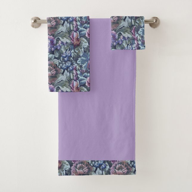 Grandma's Floral Couch Pattern Image Bath Towel Set (Insitu)