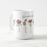 Grandma's Flower Garden 7 Grandkids Name Floral Coffee Mug<br><div class="desc">This Grandma's Garden Flower and Grandkids Name custom design is a delightful blend of vintage charm and personalized warmth. It is the perfect addition to any grandmother's haven, bringing the beauty of a botanical garden right into her home. Featuring a stunning vintage flower illustration that captures the essence of grandma's...</div>