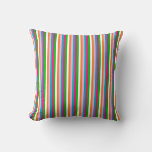 Grandmas Garden Stripes Throw Pillow
